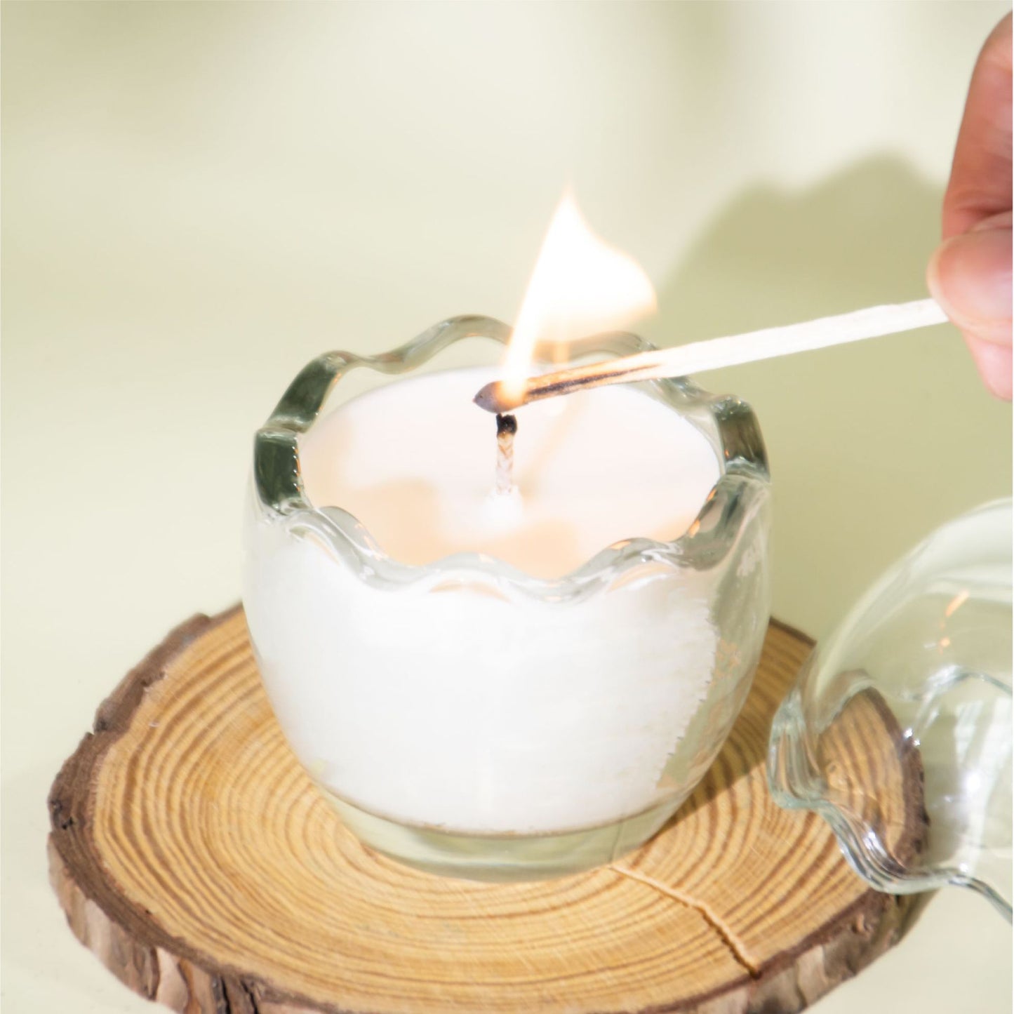Scented Candles 3oz, Broken Egg Series,Mango Papaya Salad Scent, Strong Frangance