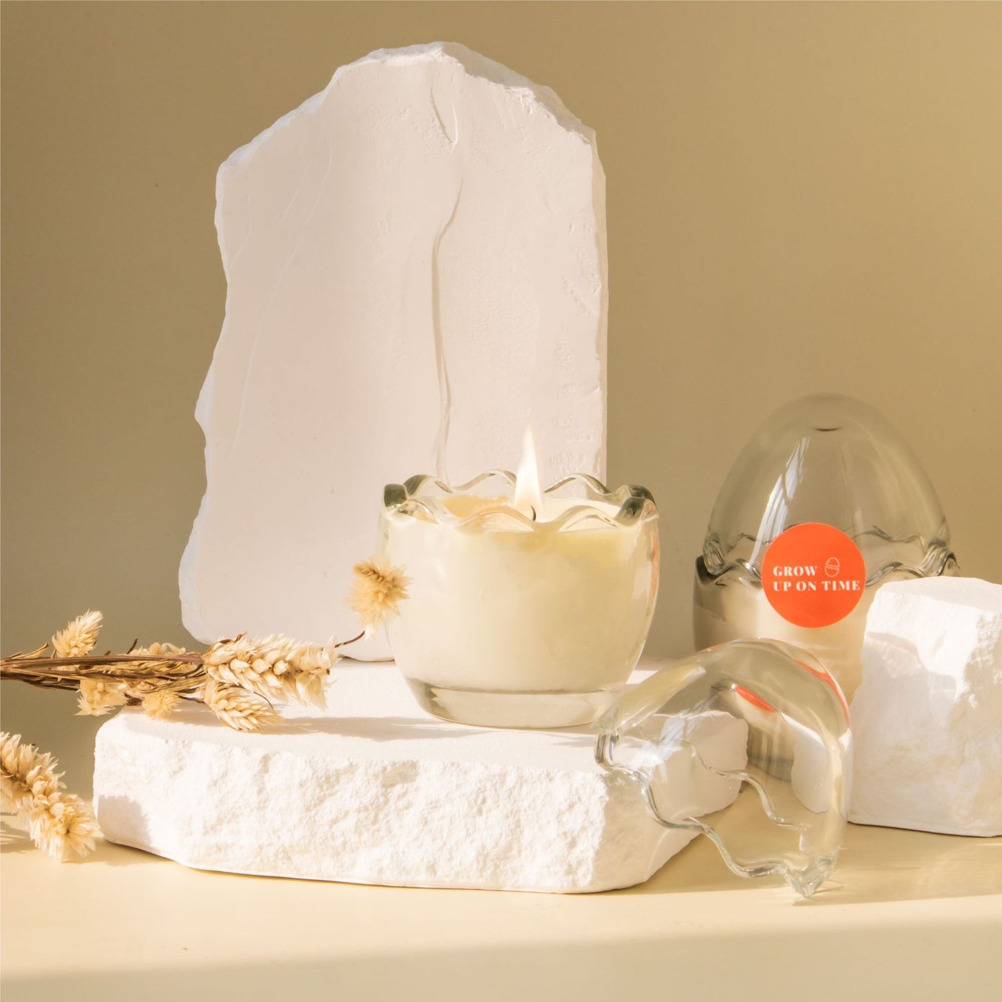 Scented Candles 3oz, Broken Egg Series,Mango Papaya Salad Scent, Strong Frangance